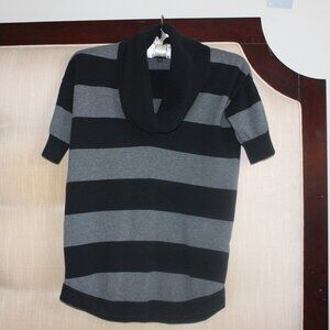 Express Women's Short Sleeve Sweater Cowl Neck Top Striped XS